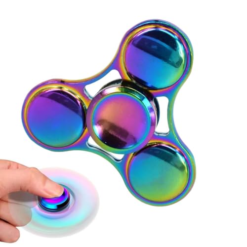 KYLOS Fidget Spinner Metall Finger Spinner Fidget Toys EDC Edelstahl Lager 2-5 Min Hochwertig Hand Kreisel ADHD Anti Stress Spielzeug Tri-Spinner Geschenk Für Kinder Erwachsene Bunt