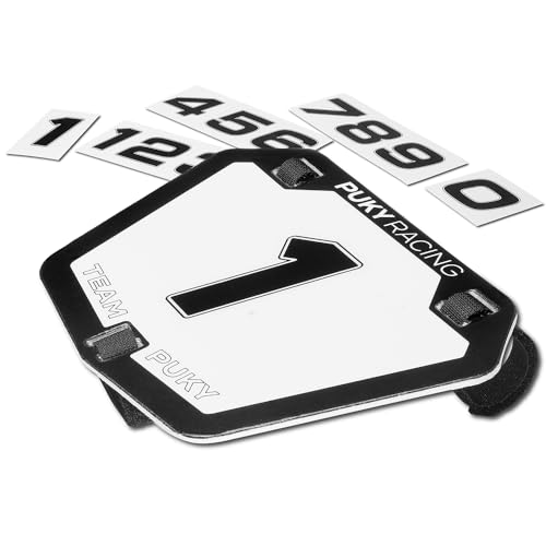 Number Plate Black Racing Look für Laufräder Robuster Kunststoff Einfache Lenkerbefestigung Kompatibel Fitsch Ceety Mehr Stilvolles Zubehör für Kinderfahrräder