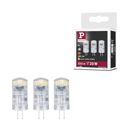Paulmann 29143 Standard 12V LED Stiftsockel G4 3er-Pack 3x200lm 3x1 8W 2700K Klar Leuchtmittel