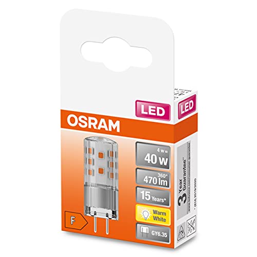 OSRAM Star PIN 40 Pinlampe für GY6.35 Sockelß 2700K 470 Lumen Ersatz für herkömmliche 40Wühbirnen 1er Pack