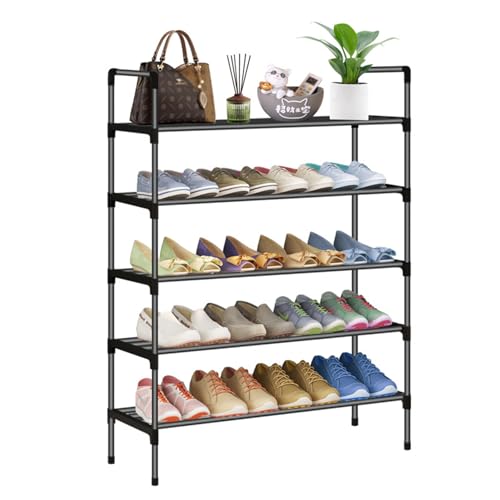  stapelbare kleine Speicher Organizer platzsparende freistehende Rack für Eingangsschrank Tür