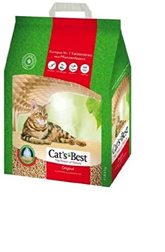 Cats Best Original Katzenstreu Mega-Pack 40 l ca. 17 2kg Klumpstreu aus 100% Naturholzfasern nimmt bis zu 7-fache seines eigenen Volumens in Feuchtigkeit auf
