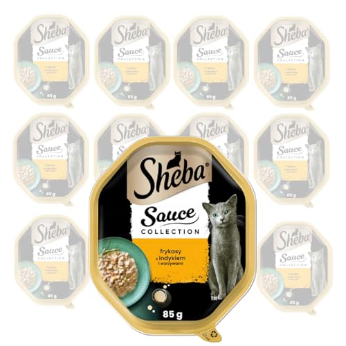 Sheba Sauce Sp ciale hochwertiges Nassfutter für Katzen Frikassee mit Truthahn und Gemüse in Sauce 11 Schalen 11 x 85 g