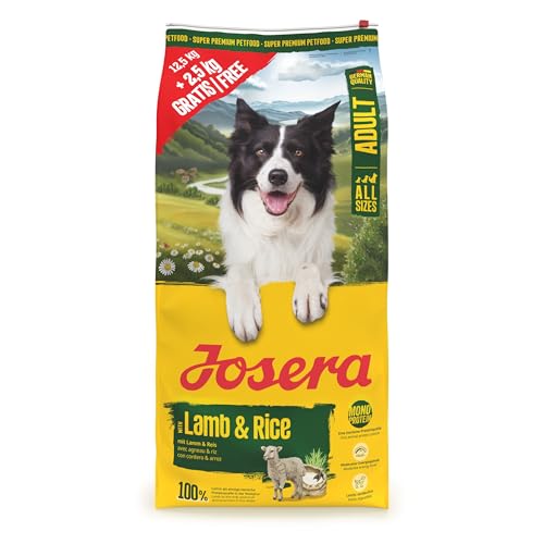 JOSERA Adult Lamm Reis 1 x 12 5 2 5kg Premium Trockenfutter für ausgewachsene Hunde Monoprotein - 100% Lamm proteinarm fettreduziert - besonders gut verträglich glutenfrei 1er Pack