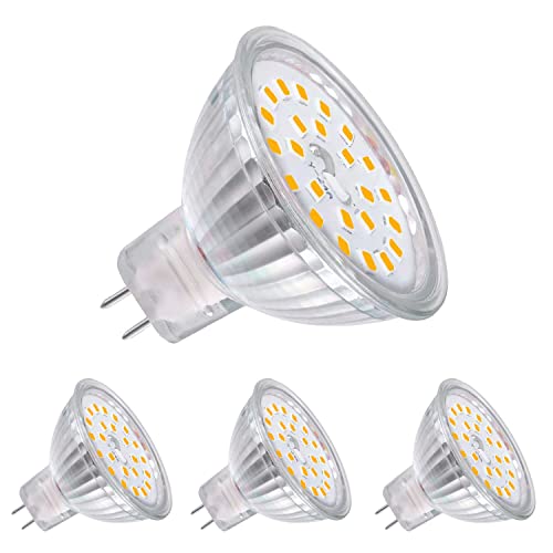 Mizlay MR16 GU5.3 LED Lampen 5W Warmweiss 500LM Ersatz für 40W Halogenstrahler GX5.3 Sockel LED Spots Lampen 12V AC DC CRI 85 Ra 120 Abstrahwinkel nicht dimmbar 4er Set