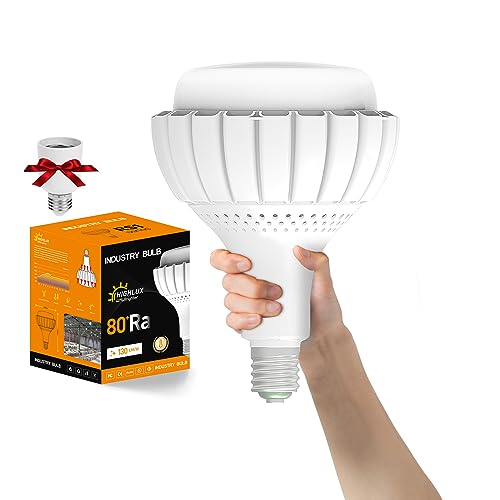 LED Birne 100W E40 Kaltweiß Entspricht 800W Glühbirne LED Lampen Industrielampe mit E27 Adapter 13000LM 6500K 120 Abstrahlwinkel Sparsam LED Leuchtmittel für Straßenlampe Werkstatt Lager Fabrik