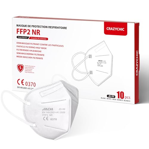 CRAZYCHIC   10ück   CE EN 149 Schutzmaskeß   5 Lagen Hohe Filtration     Einzelverpackt