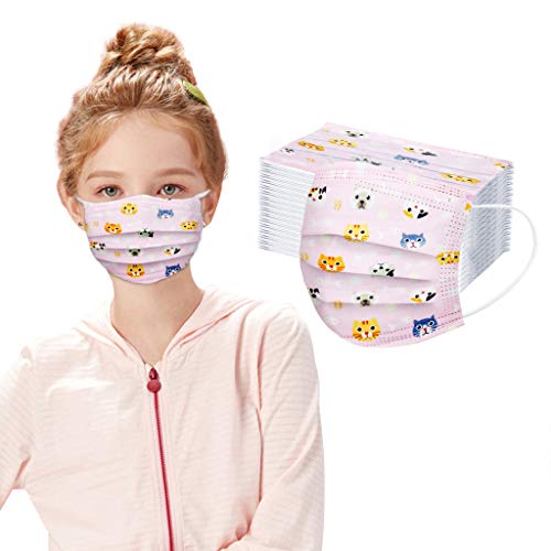 Rosennie 10 20 50 100 Stück Mundschutz Kinder Einweg 3-lagig Niedlich Druck Face Cover Atmungsaktiv Mund und Nasenschutz Bedeckung Multifunktionstuch Halstuch Jungen Mädchen