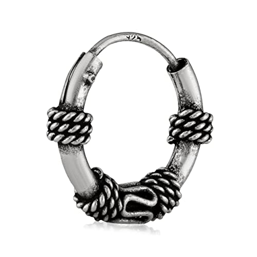 NKlaus Einzel Keltische Creole 925 Silber Gothic Single Wikinger Ohrring 12mm 3003