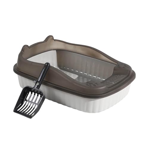 Katzentoilette mit Reinigungssieb Schalentoilette Katzenstreu- offen Katzenklo Abnehmbarer Hochrand Sieb Streuschaufel für Kätzchen Katzenbabys Junge Katzen