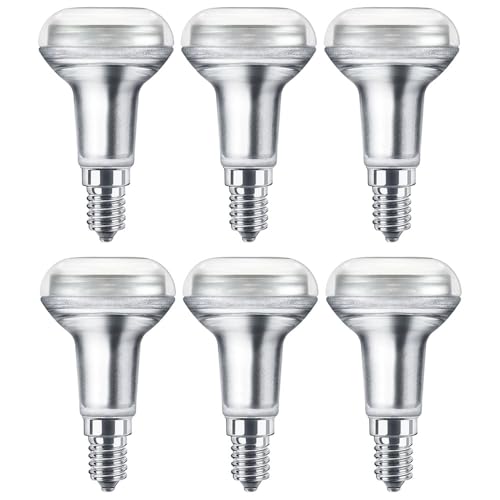 NCC-Licht 6 x LED Leuchtmittel Glas Reflektor R50 1 4W 25W E14 klar 105lm warmweiß 2700K 36