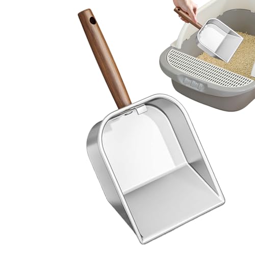 Leichte Kätzchenschaufel vielseitige Kätzchenstreuschaufel Katzenwerkzeug mit stabilem Material Streuschaufel Zubehör Haustierwerkzeug mit Halter Katzenschaufel für drinnen und draußen