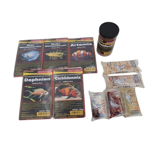 SAHAWA Aquarium Futterset Frostfutter Lebendfutter 250 ml Zierfischflocke Nährstoffreiches Fischfutter für Gesellschaftsbecken