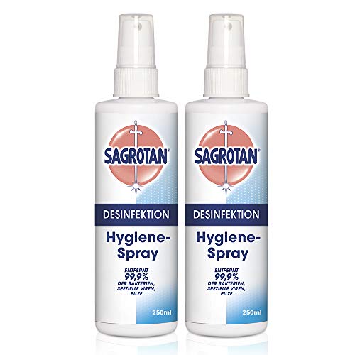 Sagrotan Hygiene Pumpspray für Textilien und Oberflächen im Haushalt 2x 250 ml Sprühflasche im praktischen Vorteilspack