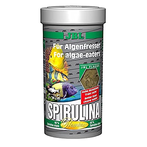 JBL Spirulina 30002 Premium Alleinfutter für algenfressende Aquarienfische Flocken 1 l