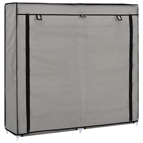 TEWTX7 5 Ebenen staubdichtem Überzug Schuhaufbewahrung Schuhorganizer für bis zu 20 Paar Schuhe für Wohnzimmer Flur 115x 28x 110 Grau