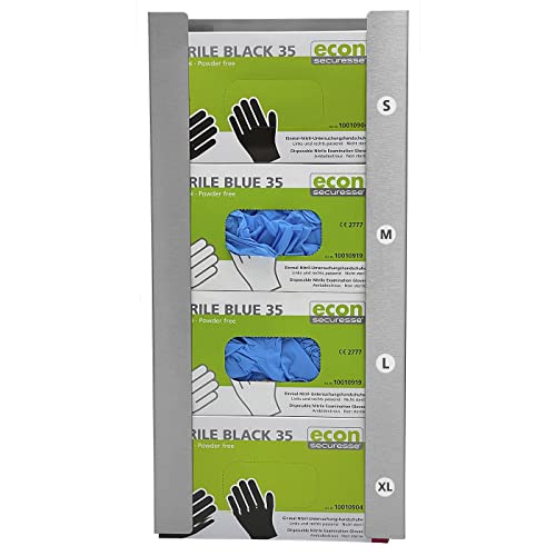securesse 4-fach Wandhalter Edelstahl für Einweghandschuhe Innenabmessungen H B T 520x248x82 mm