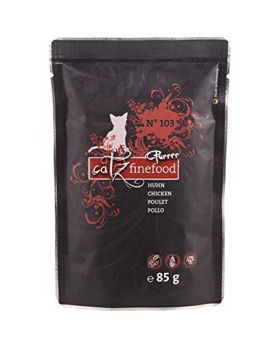 catz finefood Purrrr Huhn Monoprotein Katzenfutter nass N 103 für ernährungssensible Katzen 70% Fleischanteil 85g Beutel