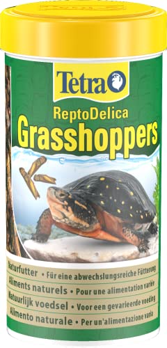 Tetra ReptoDelica Grasshoppers Schildkröten-Futter - Naturfutter aus getrockneten Heuschrecken 250 ml Dose
