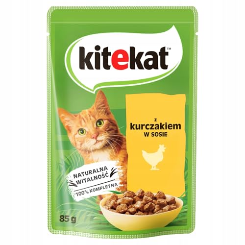 KITEKAT Portionsbeutel mit Huhn in Sauce Nassfutter für Katzen 10x85g