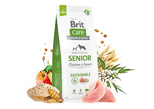 Brit Care Dog Sustainable Senior Chicken Insect - dry dog food - 12 kg