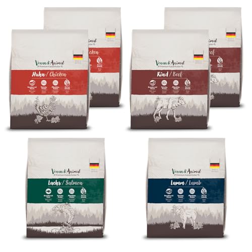 VenandiAnimal - Premium Trockenfutter für Katzen Probierpaket 1 6 x 0 3 kg 6er Pack getreidefrei mit viel frischem Fleisch und Fisch