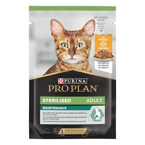 PURINA PRO PLAN Sterilised Erwachsene Pflege mit Huhn weich Sauce Katze Frischebeutel 85 g