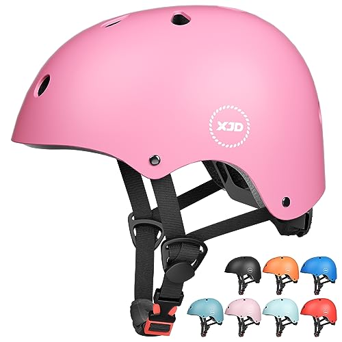 XJD Jugend Fahrradhelm Klassiker Kinderhelm CE Zertifizierung fÃ¼r Multisport Fahrrad Klettern Roller Skateboard 3 13 Alt MÃ¤dchen und Jungs S 48 54 cm Pink