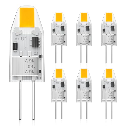 Eco.Luma G4 LED Lampen 1W Ersatz für 10W Halogenlampen Mini Kapsel Glühbirne AC DC 12V Warmweiß 2700K Kein Flackern Nicht Dimmbar Licht für Heimbeleuchtung 6er Pack