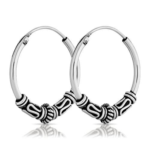 NKlaus Paar 16mm Bali Creole Schlange Keltischer Ohrschmuck 925 Sterling Silber 4960