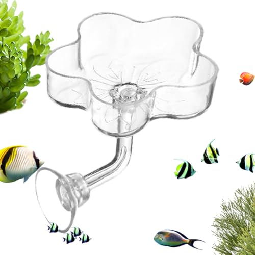 Fischfutterautomat Blumenförmige Futterschale Mit Saugnapf Für Das Aquarium Futterbehälter Für Fischglas - Für Kampffische Neonfische Süßwasser Und Meerwasser