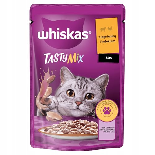 Whiskas Adult 1 Nassfutter für Katzen Duo Classic Combos in Gelee mit Rind und Geflügel 28 Beutel 85g