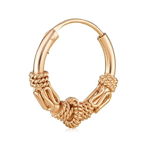 NKlaus Einzel Ohrring Keltische Creole Gothic Celtic Bali Creolen Vergoldet 14mm 5082
