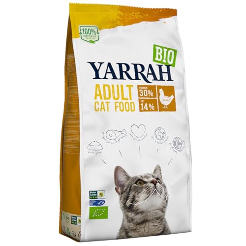 Yarrah - Trockenfutter mit Huhn für Katzen Bio - 0 8 kg - 6er Pack