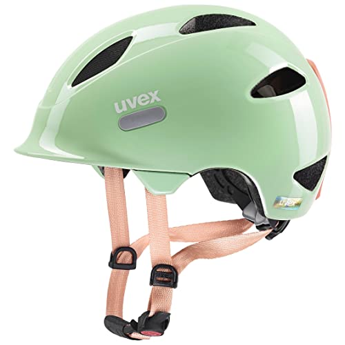 uvex oyo - leichter Fahrradhelm fÃ¼r Kinder - individuelle GrÃ¶ÃŸenanpassung - erweiterbar mit LED-Licht - mint-peach - 45-50 cm