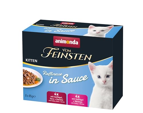 animonda Vom Feinsten Kitten Katzenfutter Raffinesse Nassfutter in Sauce für Kitten 8 x 85 g Mixpack