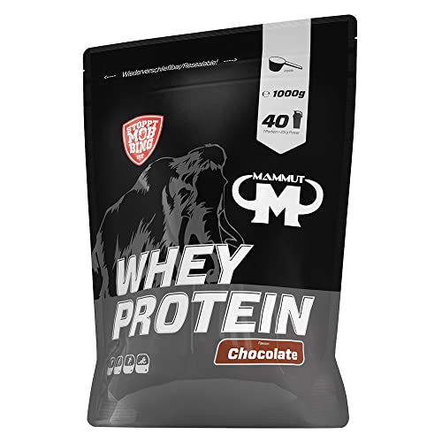 Mammut Nutrition Chocolate 1kg 27g pro Portion Eiweißpulver mit hohem BCAA Anteil Perfekte Löslichkeit in Wasser Milch Ideale Zwischenmahlzeit