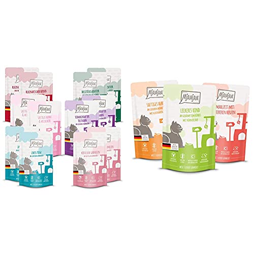 MjAMjAM Mixpaket V 12 x 125g 1er Pack 1 x 1.5 kilograms Premium Nassfutter für Katzen - Mixpaket 1 - Huhn Rind Herzen 12er Pack 12 x 125 g
