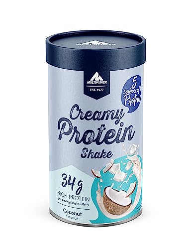 Multipower Creamy Protein Shake 420 g hochwertiges Kokos Protein Pulver mit Whey und Casein für leckere Shakes zum Muskelaufbau