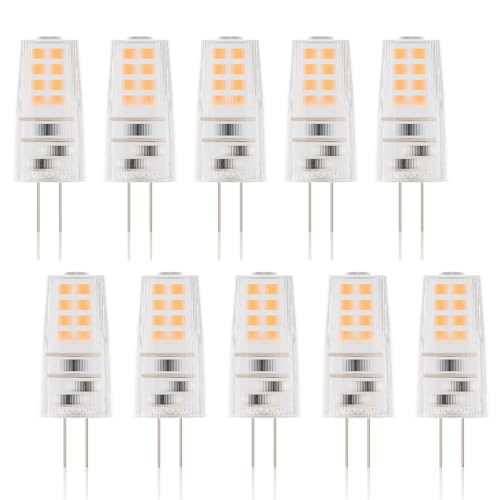 Klighten LED G4 Lampen 3W G4 LED Leuchtmittel Ersetzt für 30W Halogenlampen 2700K Warmweiß 350LM 12V AC DC LED Birnen Nicht Dimmbar Stiftsockellampe Glühbirnen 10er Pack