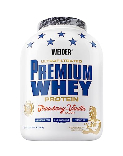 Weider Premium unverschämt leckeresßpulver Isolat für Muskelaufbau hohem Anteil an EAA BCAA und freiem L Glutamin perfekte Löslichkeit Erdbeer Vanilla 2 3kg
