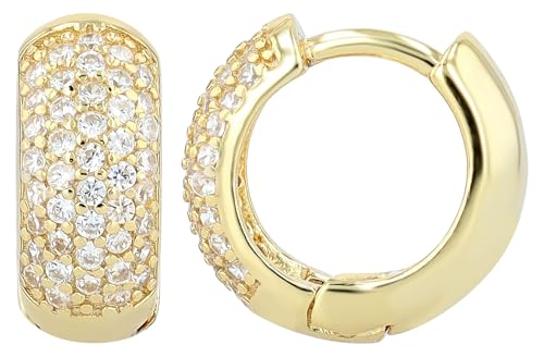 Akzent Wasserfeste 925er Silber Ohrringe Creolen Damen in Gold 100% Wasserfest Hautverträglich