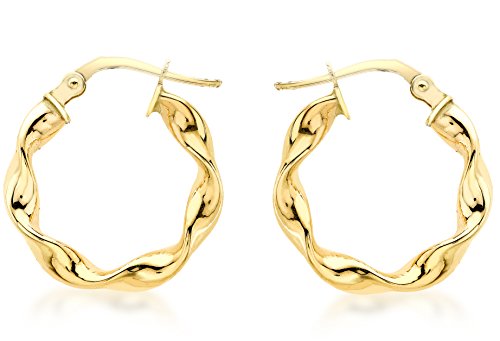 CARISSIMA Damen-Creolen 9 Karat 375 Gelbgold Twist 16mm 1.52.7459