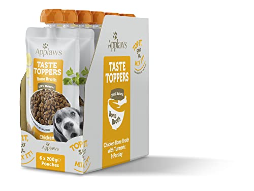 Applaws Taste Toppers 100% natürliche Hundefutter Topper Hühnerbrühe für trockene Hundefutter 6 x 200g Beutel