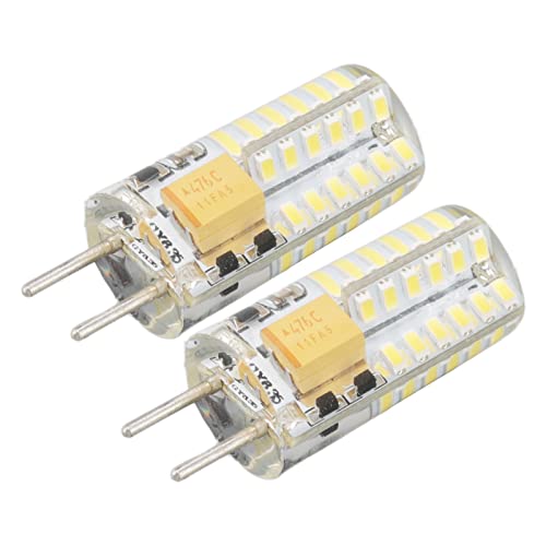 FTVOGUE 12 V 2 STÜCKE GY6.35 Birnenersatz Augenschutz 6000 K 3 W 48 LED Glühbirne Energieeinsparung für Kronleuchter Tischlampe