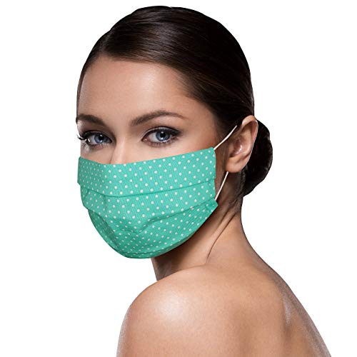 Unisex Stoffmasken Mundschutz Maske Stoff 100% Baumwolle Mund Nasen Schutzmaske mit Motiv Mund und Nasenschutz Maske waschbar MINT