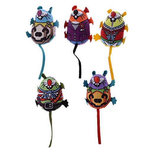 Thewasc Quietschspielzeug für Haustiere für leuchtende Farben interaktives Kätzchen Spielzeug für den Innenbereich Katzen interaktive Bälle Federstab Fischbälle Schmetterling