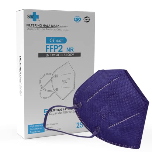 25 st. FFP2 Maske CE Zertifizierter Schutz 5 Lagen Hohe Filtration EU-Homologiert Einweg Erwachsenengröße ohne Ventil Farbe Navy blau