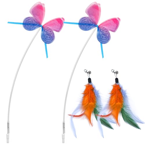 2in1 Versteckspiel Aufsatz Ersatz Schmetterling Feder 4 Stück Spinning Butterfly Nachfüllungen Feder Nachfüllungen
