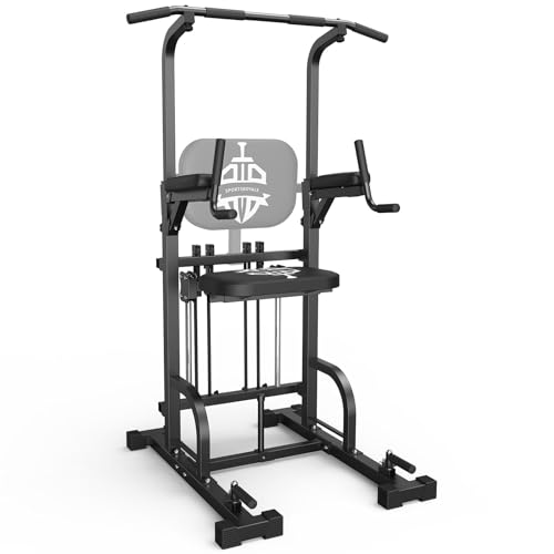 Sportsroyals Power Tower Klimmzug Dip Station Hilfstrainer Multifunktions Heim Fitnessstudio Krafttraining Fitnessgerät 200 kg